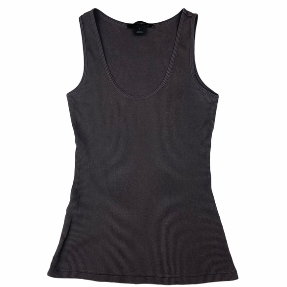 Express | Gray Ribbed Racerback Muscle Tee - Picture 2 of 16